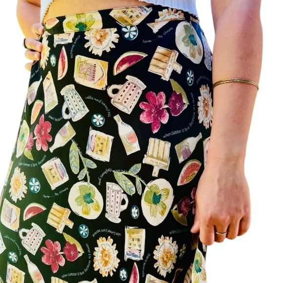 Vintage 90s Summer Collage Floral Print Women's Mini Skirt - Picture 1 of 7